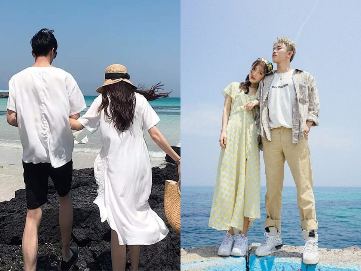 Tạo dáng khoác tay khi chụp ảnh đôi