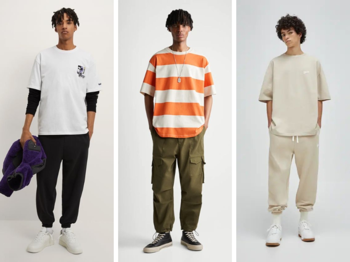 Mix đồ với áo phông oversized-nam