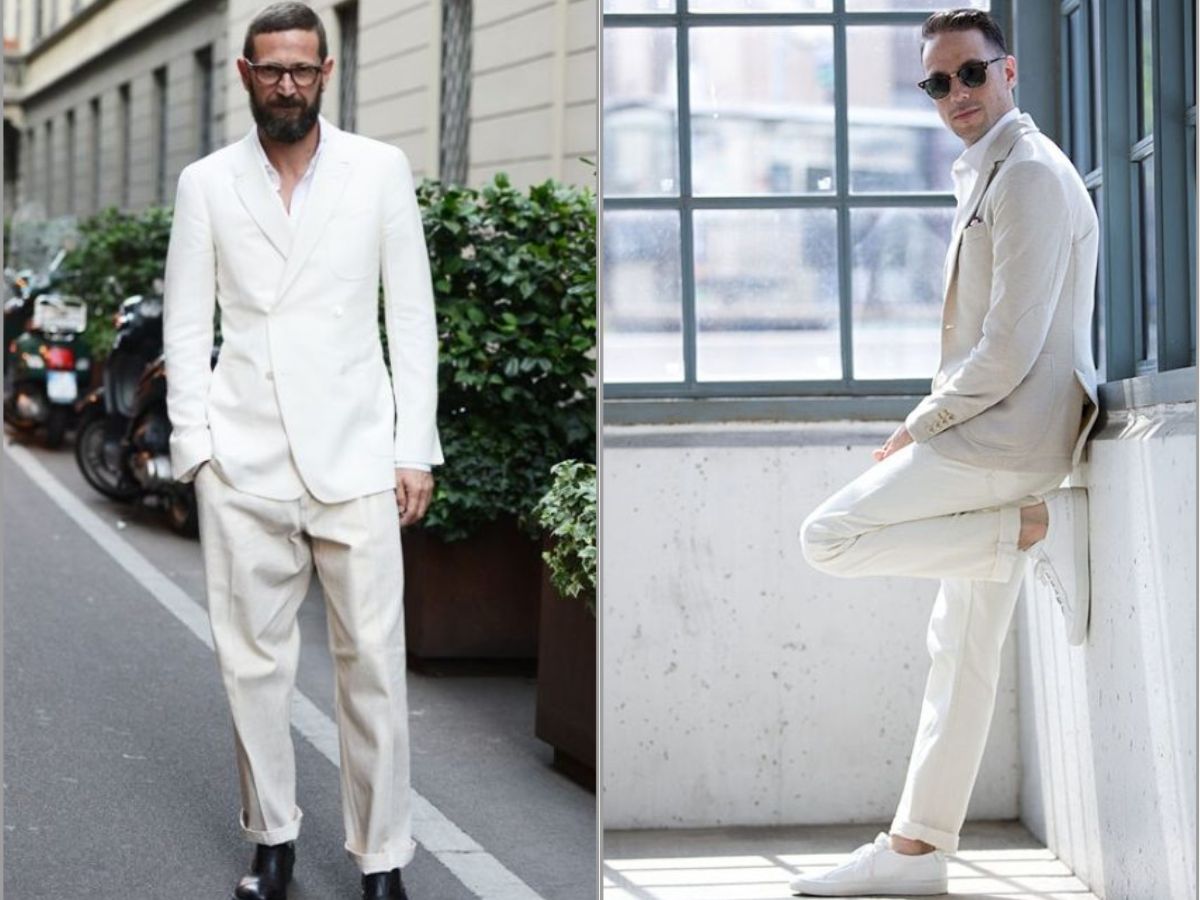 Lịch lãm không kém phần trẻ trung cùng chiếc quần trắng nam phối cùng áo Blazer