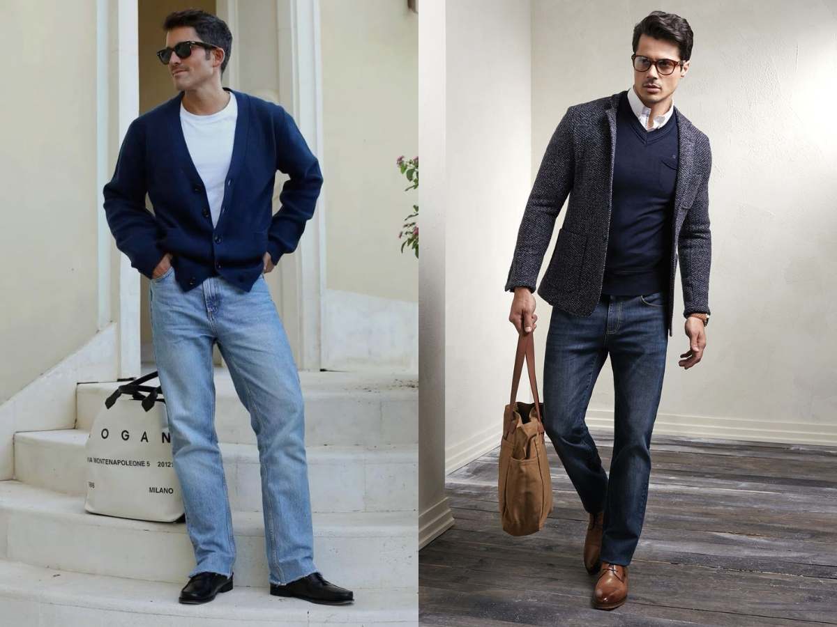 Phối quần jeans và giày Oxford lịch lãm