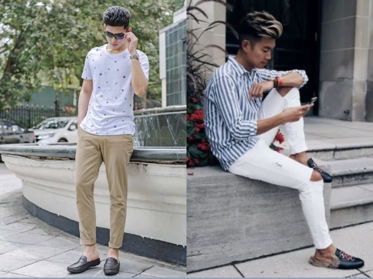 Phối giày sục nam với quần tây vẻ lịch lãm mới cho chàng công sở