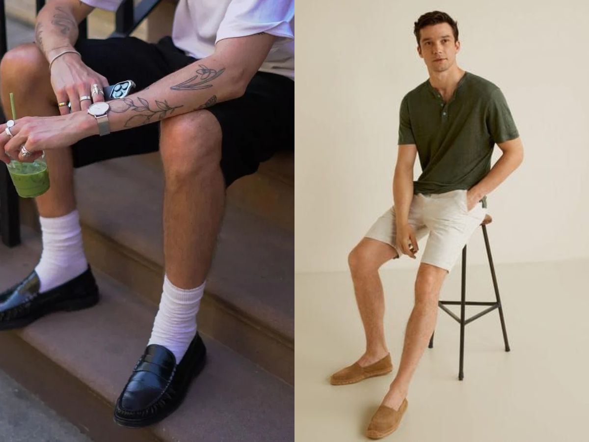 Giày sục nam + quần short thần thái thoải mái cho mùa hè