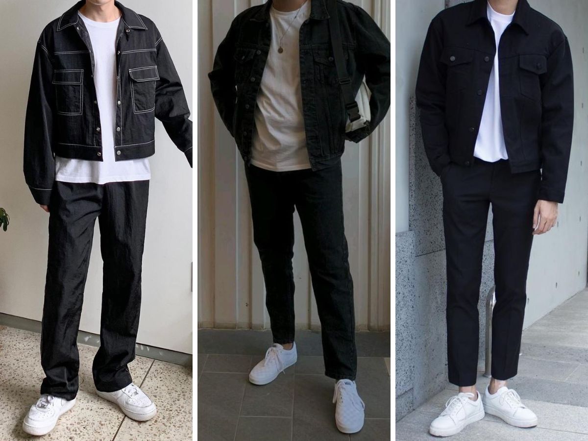 Kết hợp màu trắng vô cùng ăn ý với quần jeans đen