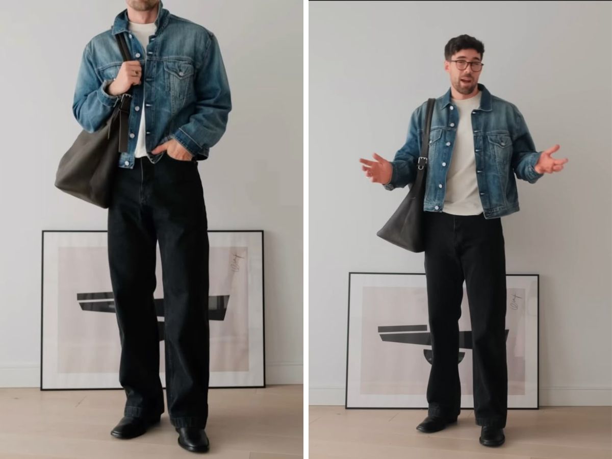 Phối đồ với jeans đen nam không thể thiếu phong cách denim on denim