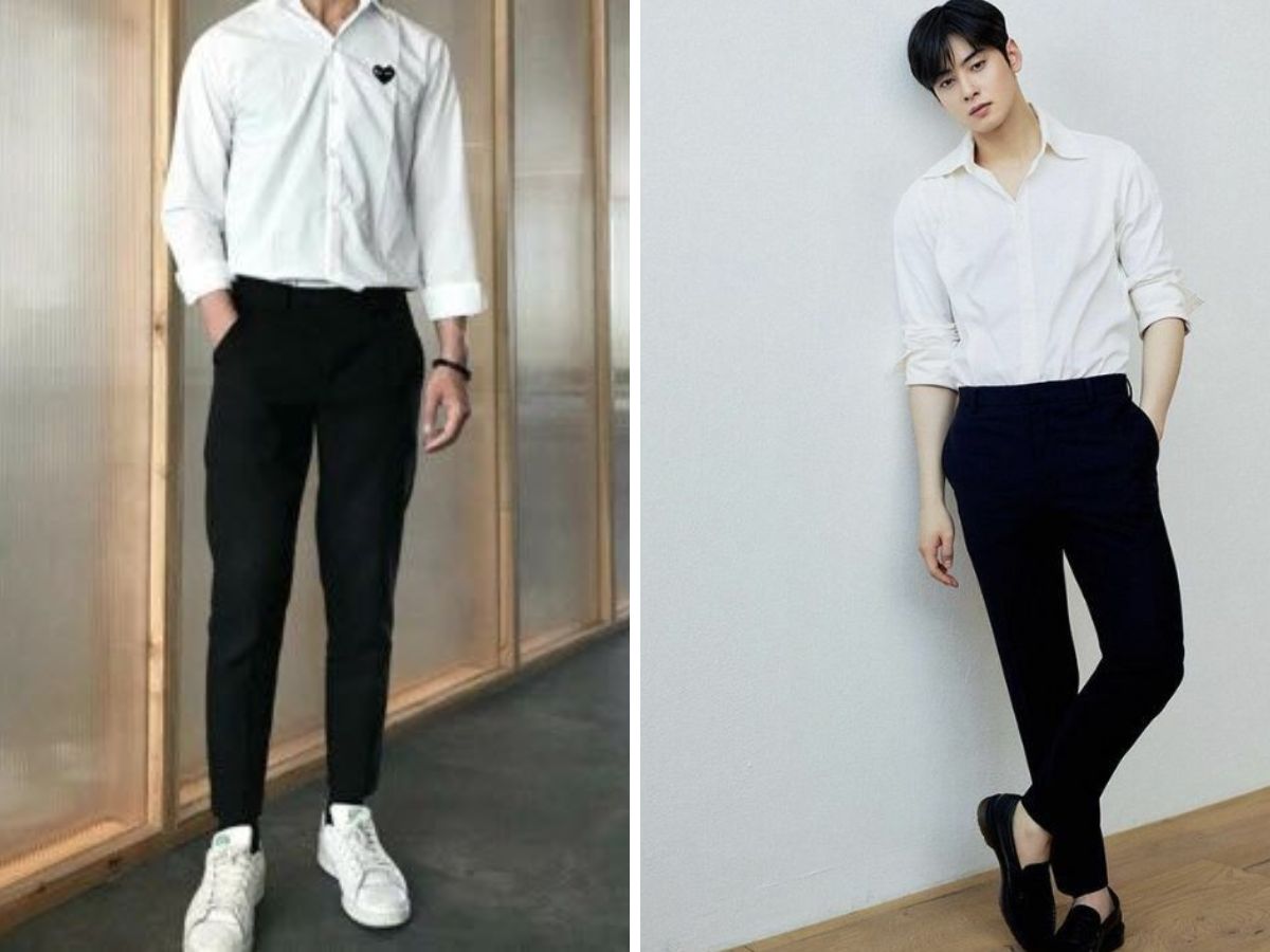 Outfit cực lịch lãm khi phối quần jeans đen nam với áo sơ mi