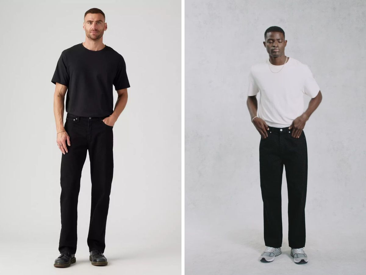 Áo thun gam màu sáng kết hợp quần jeans đen nam cho chàng cá tính, năng động