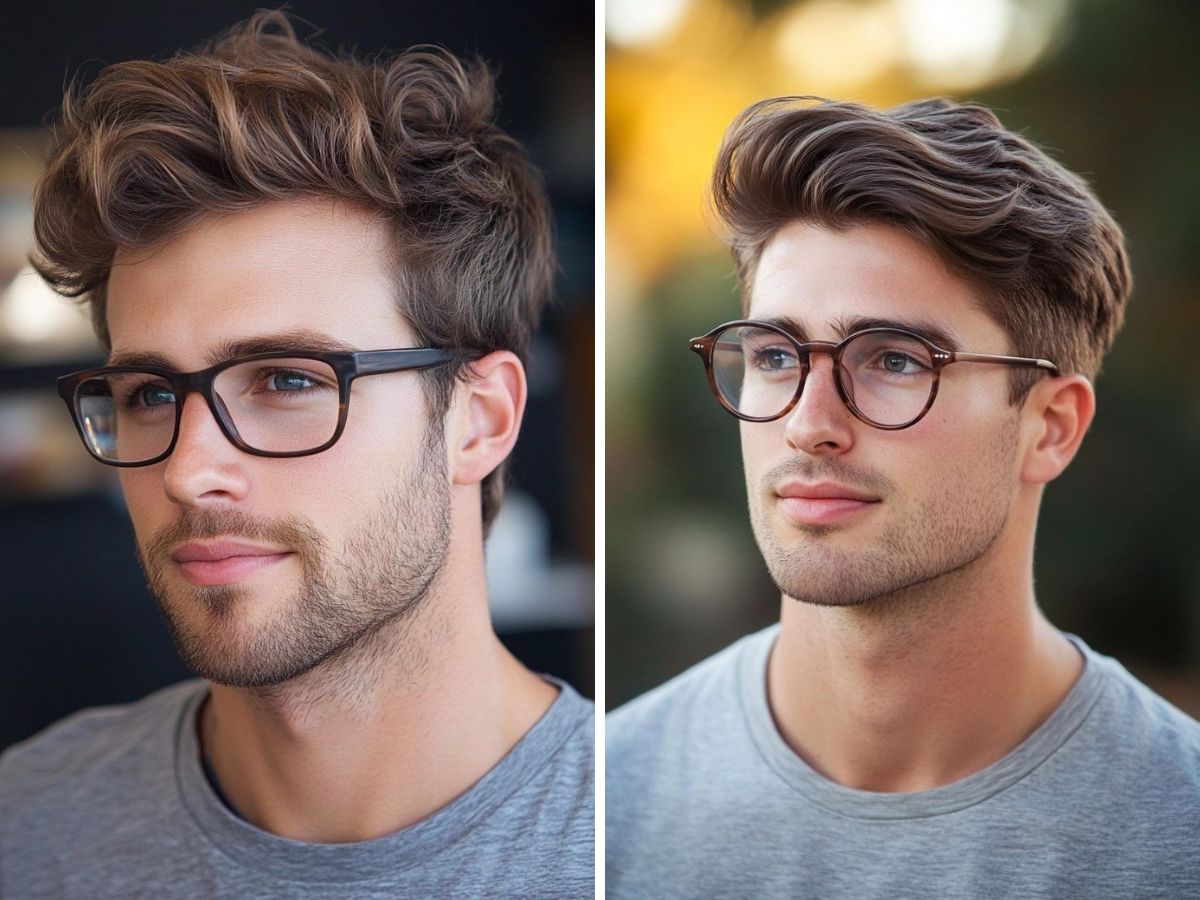 Nam mặt vuông đeo kính gì? Chọn kính có cạnh tròn nhé!