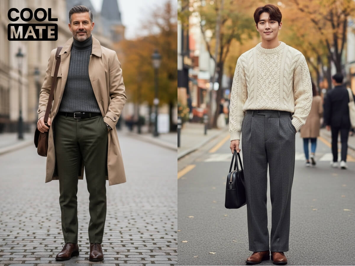 Phối đồ mùa thu cho nam theo phong cách ấm áp và cuốn hút