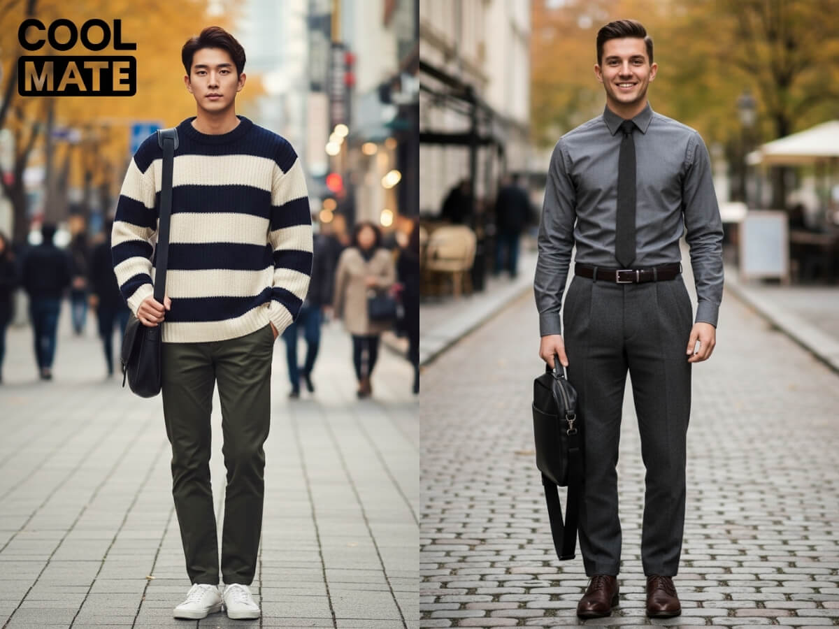 Mẹo phối đồ mùa thu cho nam theo dáng người gầy và thấp giúp tôn dáng và tạo tổng thể cân đối