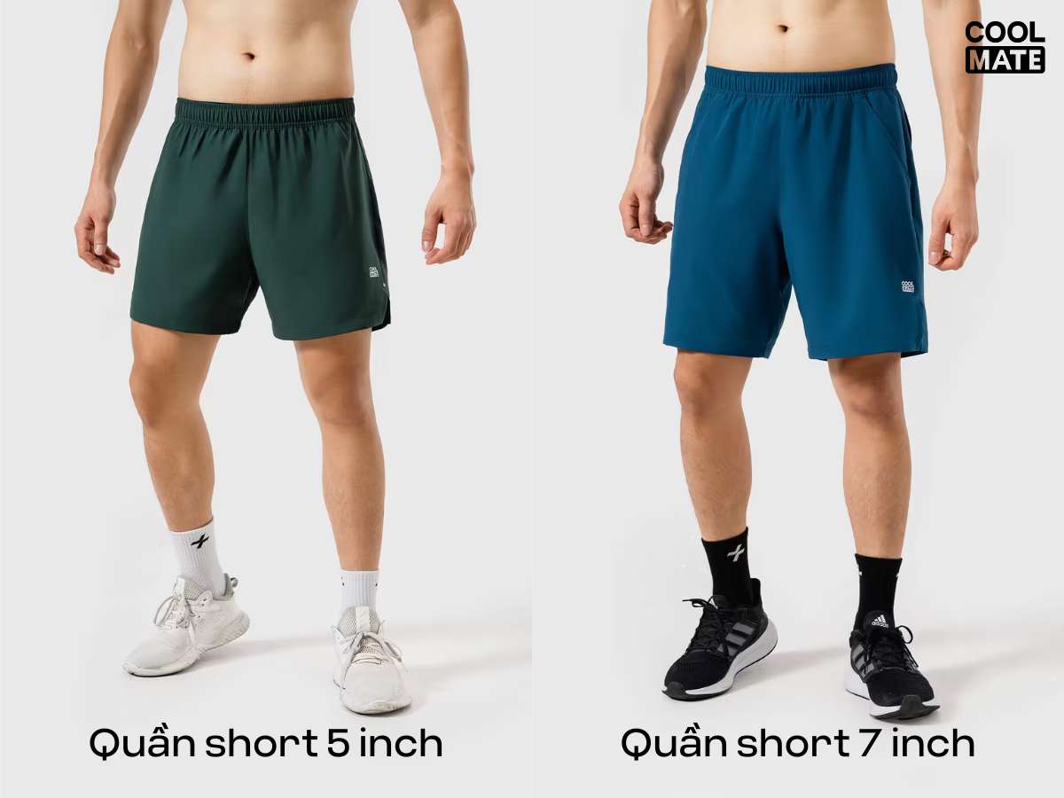Quần short 5 inch và quần short 7 inch