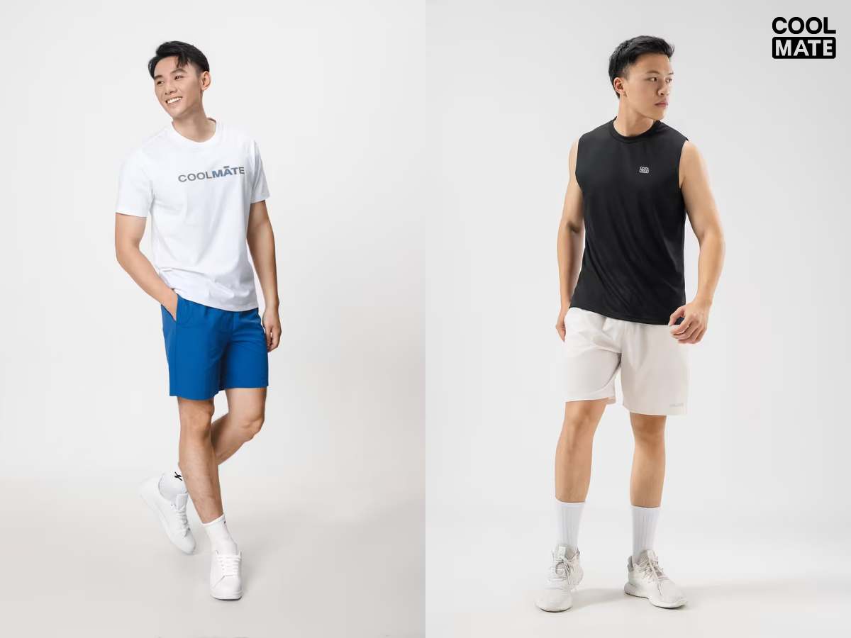 Phối quần short nam đi biển