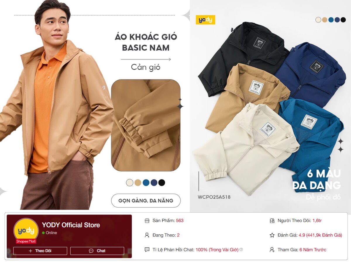 Áo khoác gió YODY