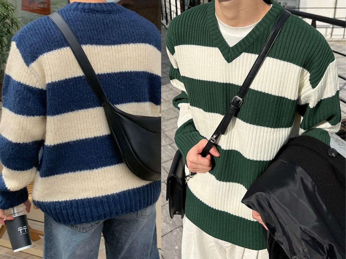 Một chiếc áo len họa tiết sẽ làm điểm nhấn cho trang phục của bạn