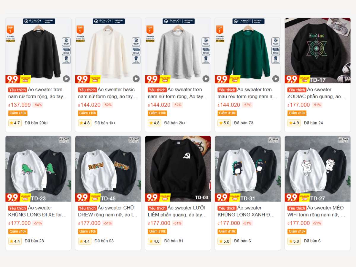 Shop áo sweater Tí Chuột Studio
