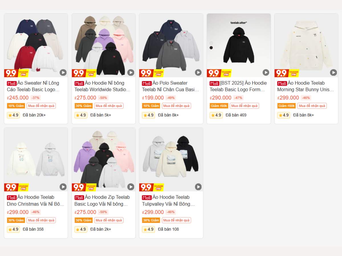 Shop áo sweater Teelab