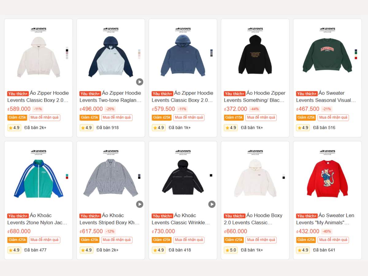 Shop áo sweater Levents