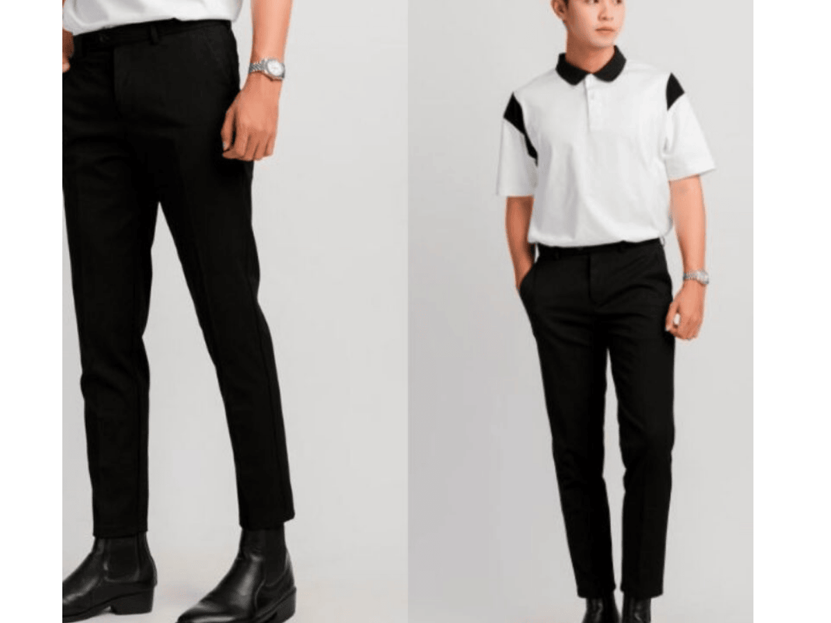 Sự kết hợp hài hòa giữa quần tây, tất màu và giày da