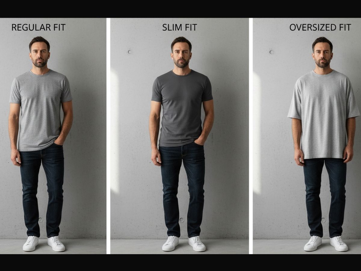 So sánh 3 phom dáng Regular, Slim, Oversized trên cùng một dáng người
