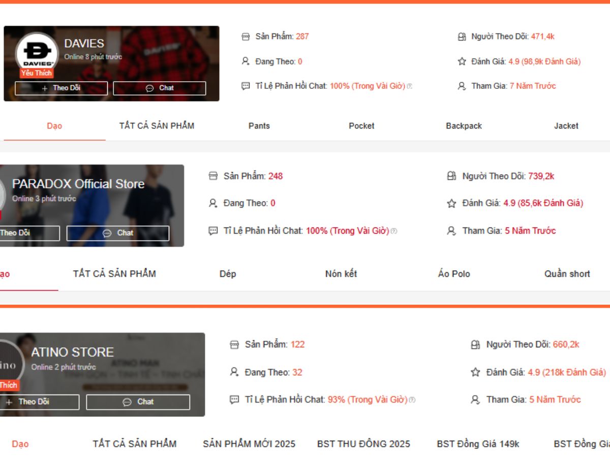 Các shop local brand tiềm năng khác trên Shopee