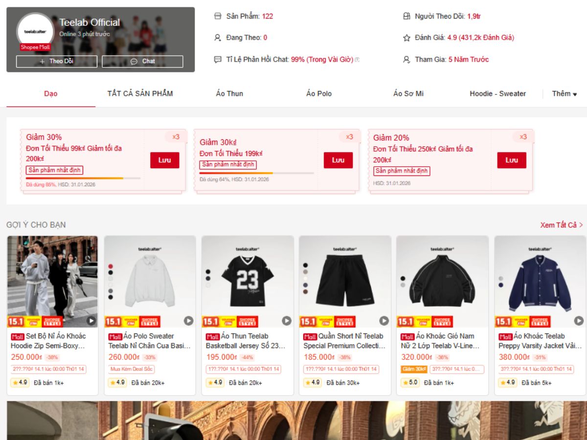 Teelab Official Store phong cách Streetwear năng động, cá tính