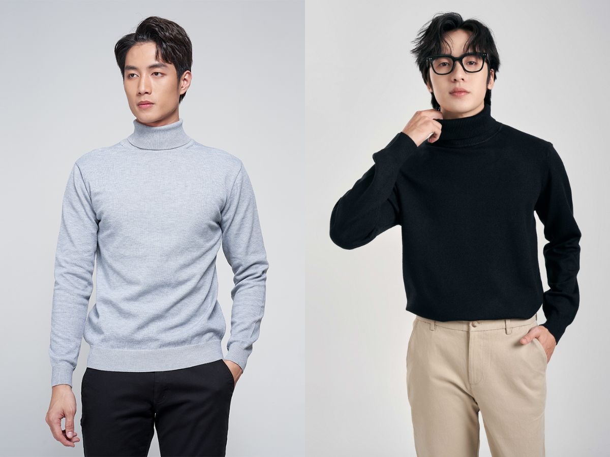 Áo len cổ tròn/cổ lọ mang đến vẻ ngoài tinh tế, lãng tử