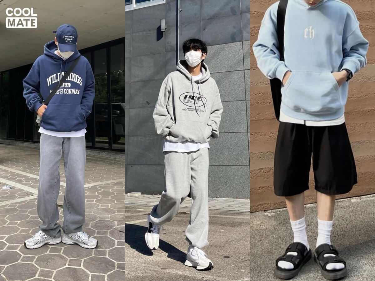 Phối đồ với áo hoodie in hình cho nam