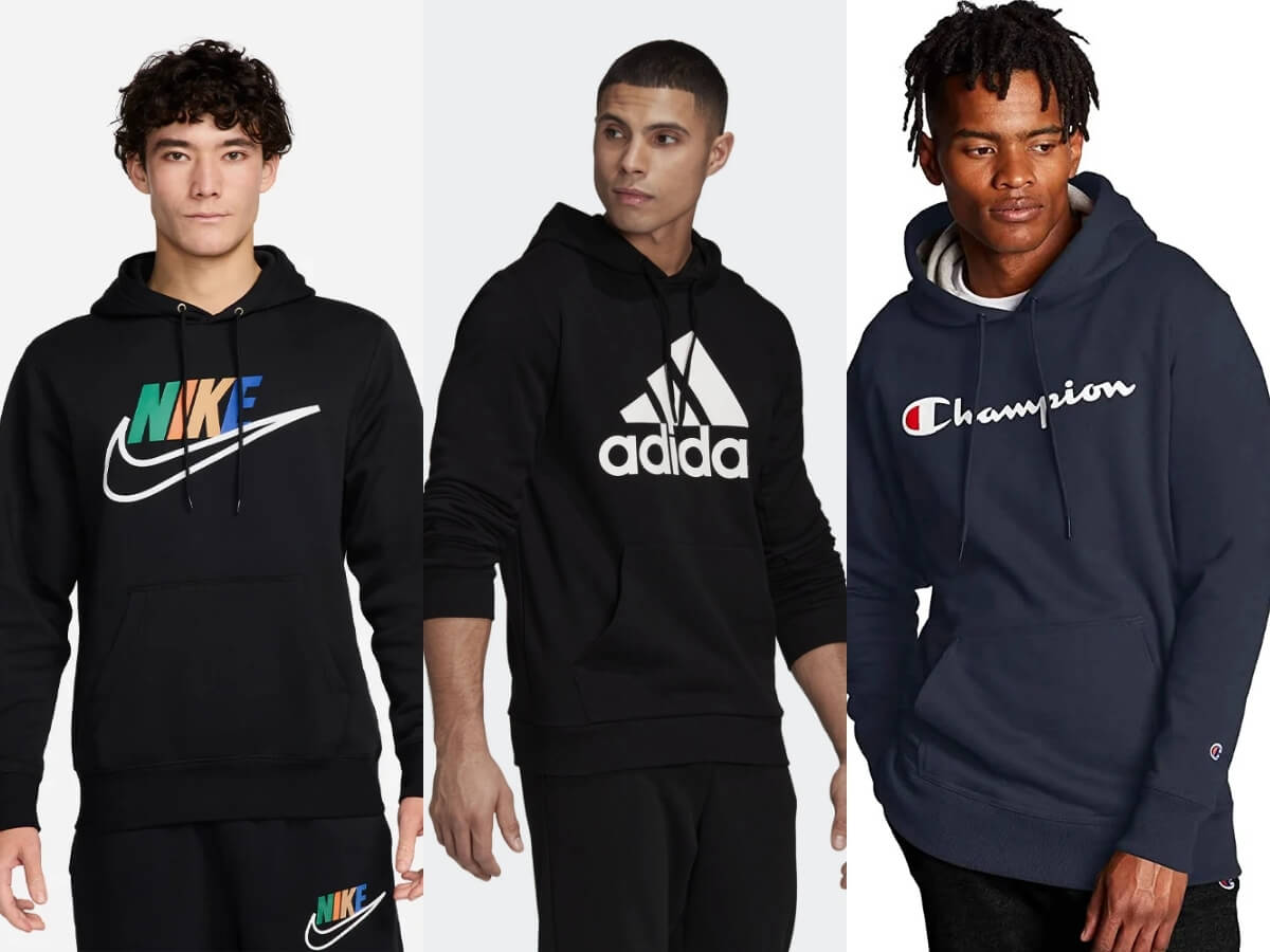 Áo hoodie in hình của Nike, Adidas, Champion