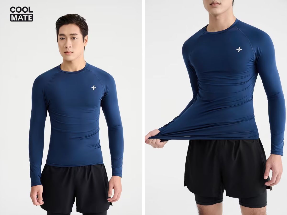 Áo body dài tay thường được anh em sử dụng khi tập gym