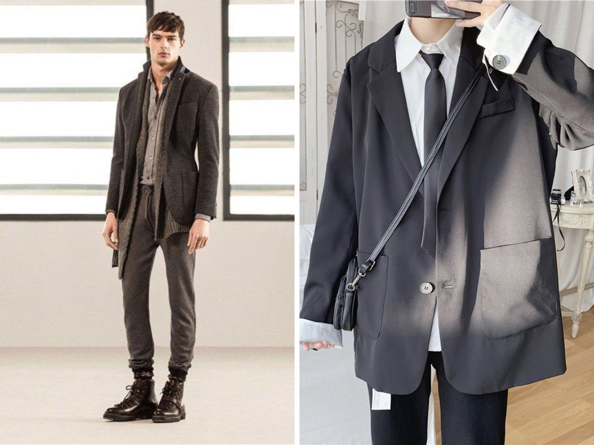 Phá cách street style với Blazer dáng dài + quần jogger/cargo