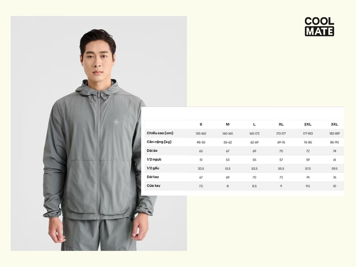 Tham khảo hướng dẫn chọn size từ Coolmate
