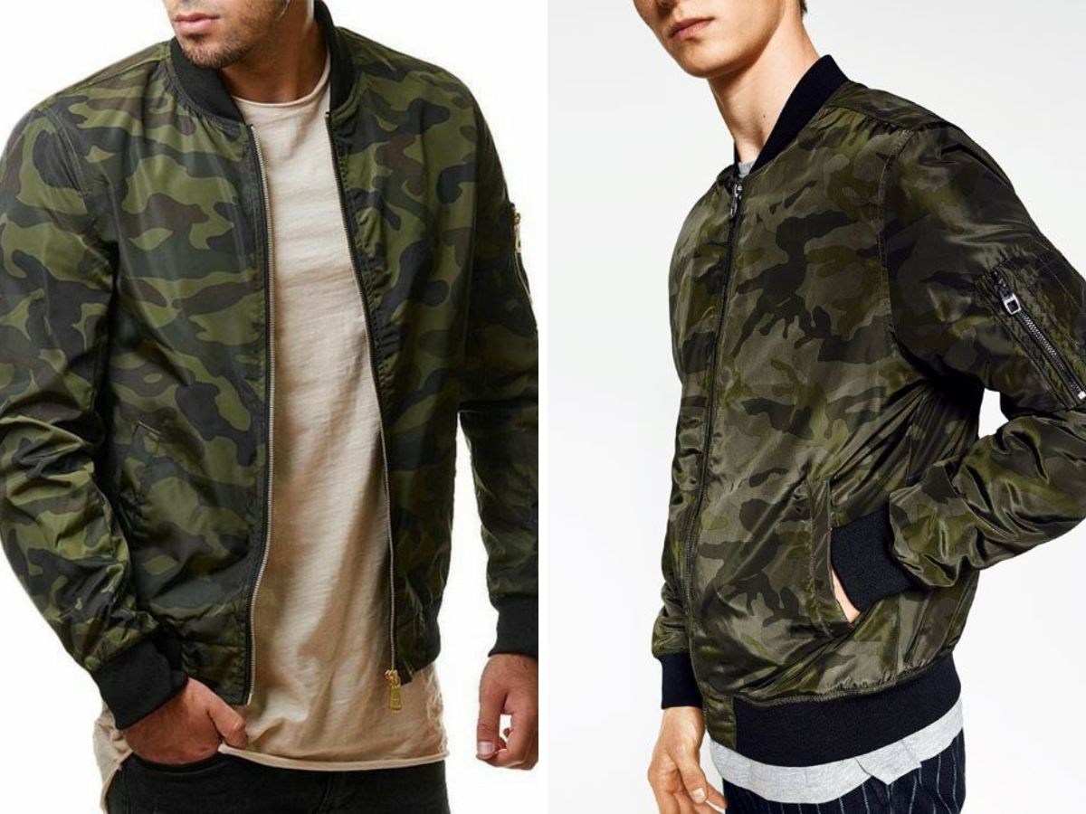 Áo khoác gió rằn ri dáng bomber