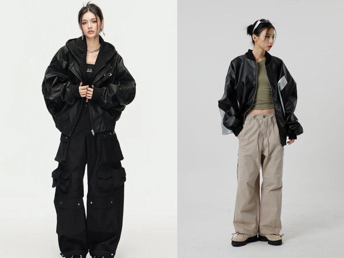 Phối đồ nữ cá tính với bomber jacket, quần cargo