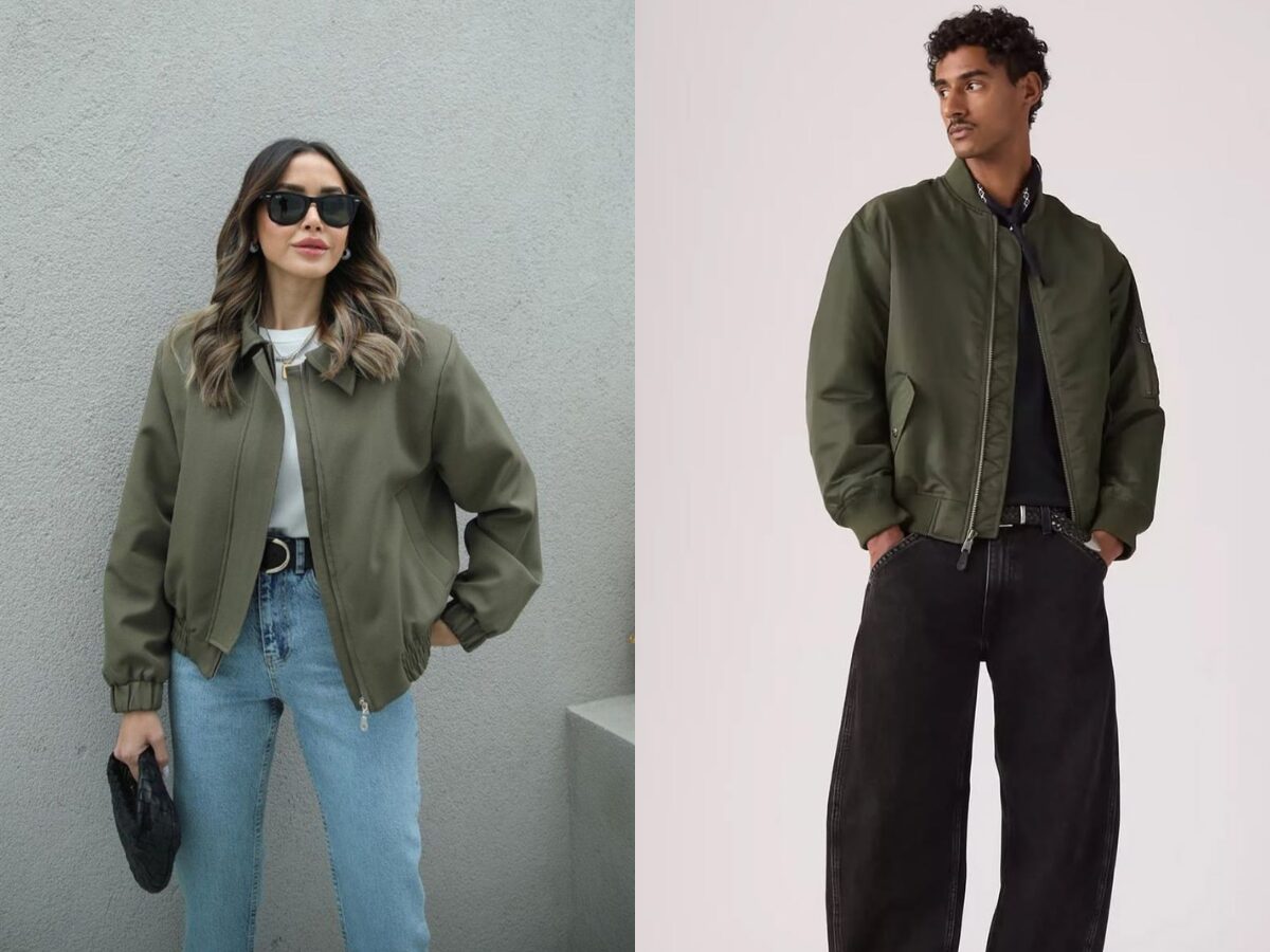 Chiếc áo khoác bomber màu xanh rêu