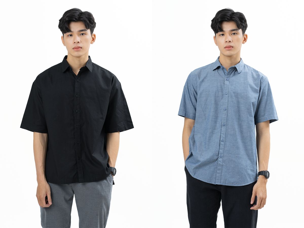 Áo Khoác Sơ Mi Trơn Màu Tay Ngắn Đơn Giản Mà Đỉnh Cao Phối Đồ