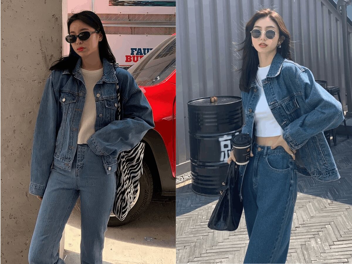 Phong cách nữ cool ngầu cùng với áo khoác jeans form rộng