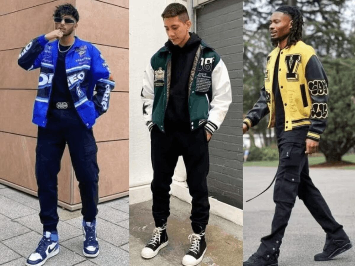 Áo Varsity Jacket phối với quần jogger