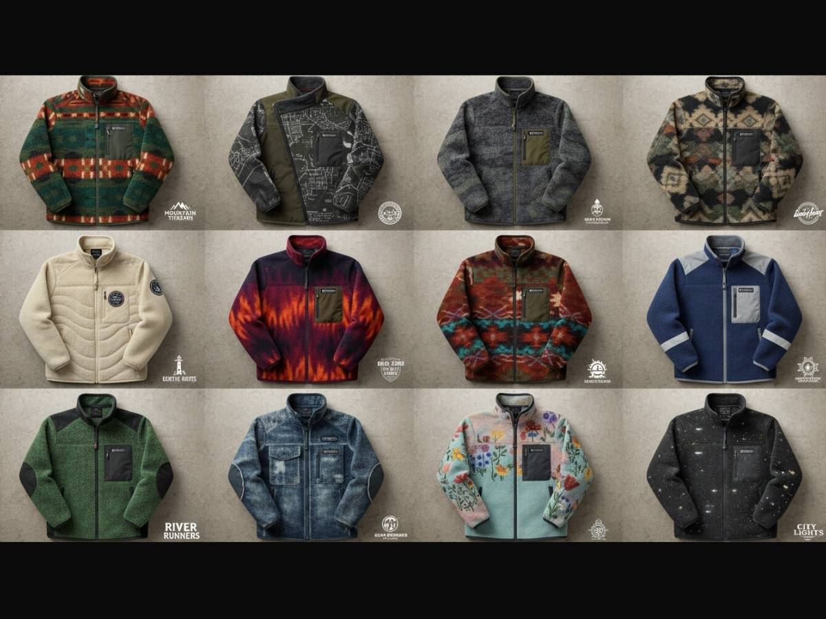 Nhiều mẫu áo khoác nỉ nổi bật từ các local brand khác nhau để minh họa sự đa dạng