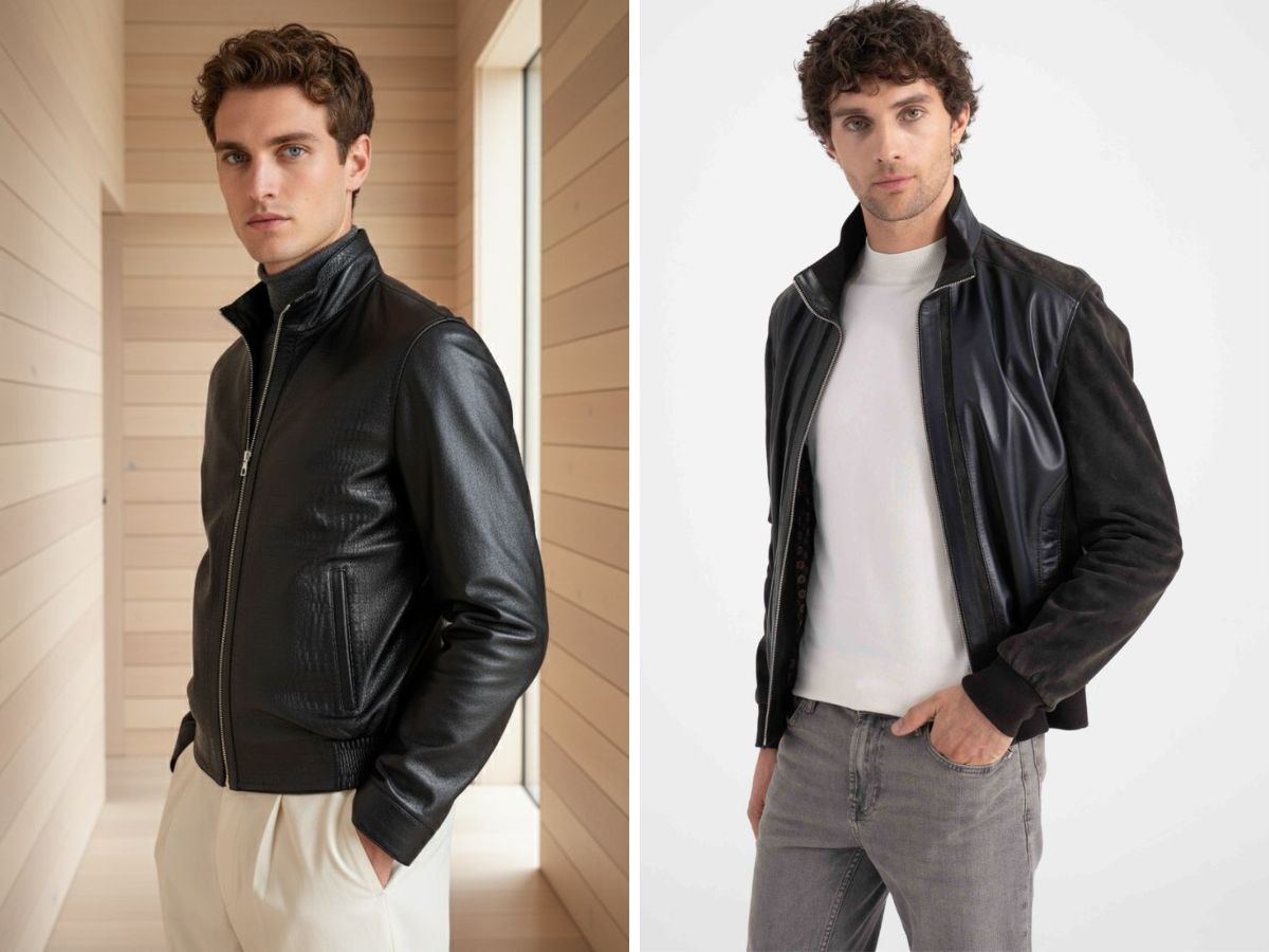 Anh em có thể phối áo khoác da với áo thun tối giản