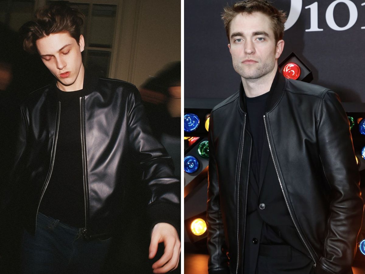 Áo khoác da Bomber nam