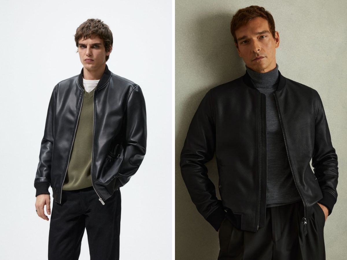 Bạn có thể phối áo khoác da với thun basic hoặc áo len