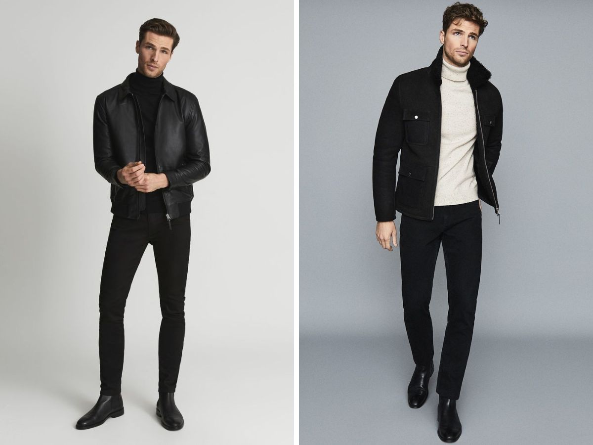 Có thể phối áo khoác da cùng quần chinos hoặc quần âu