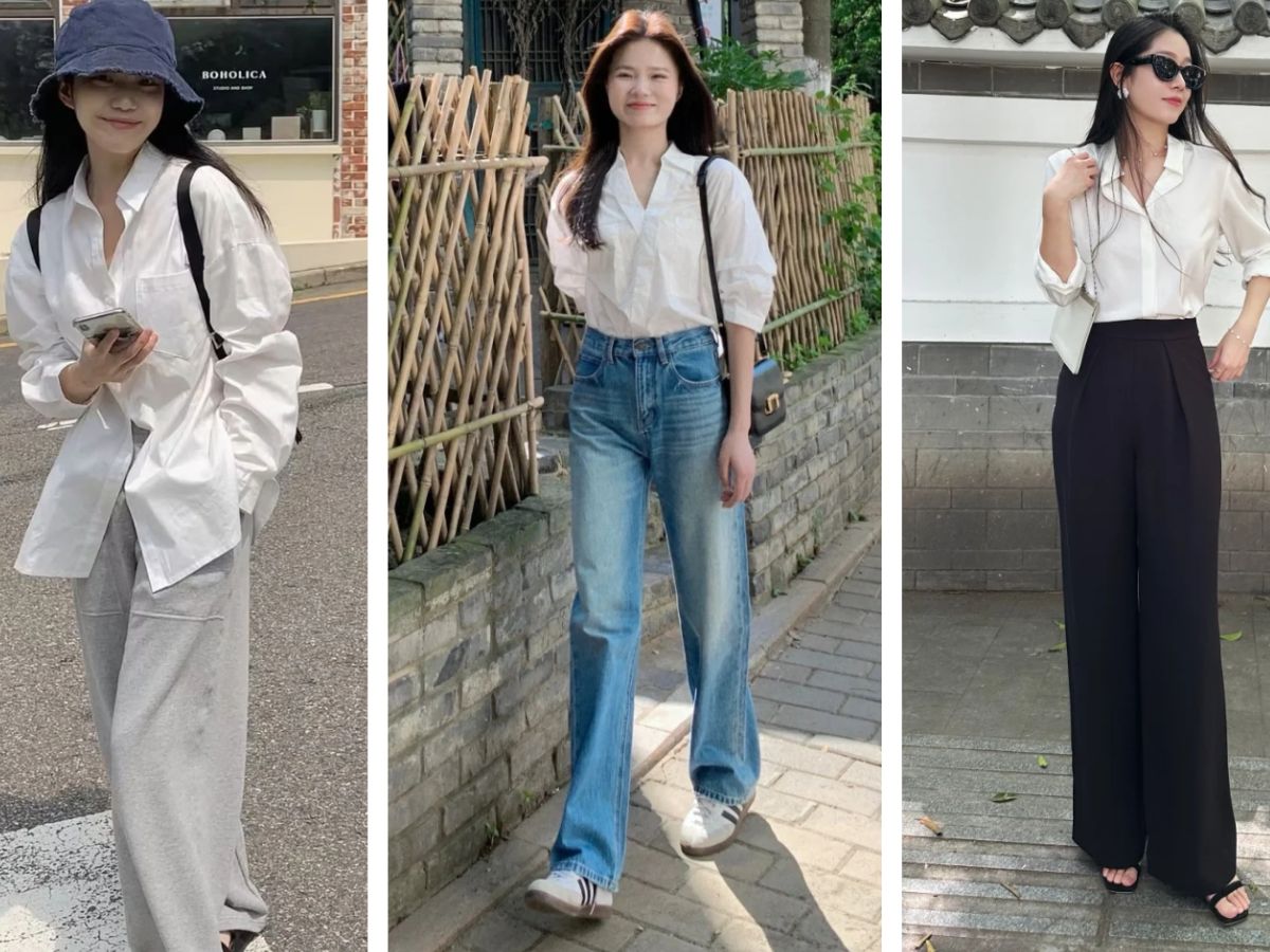 Thanh lịch và đa năng với sơ mi trắng/Blouse & quần âu/jean