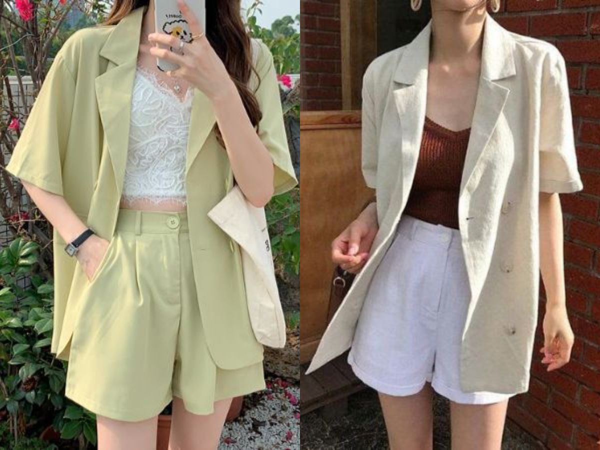 Cá tính và thời thượng với set đồ vest mỏng/blazer và quần shorts/chân váy
