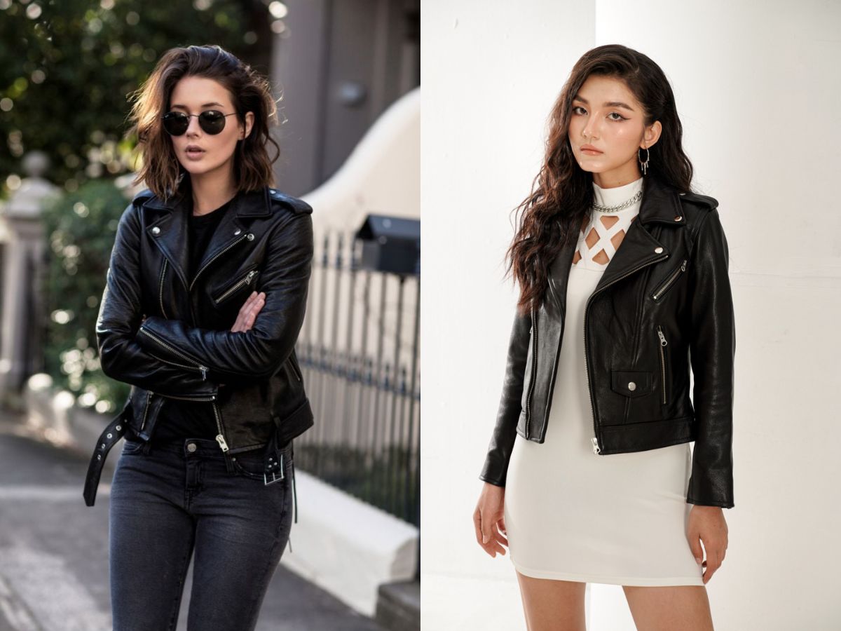 Áo khoác biker jacket giúp các cô gái thể hiện sự cá tính, mạnh mẽ