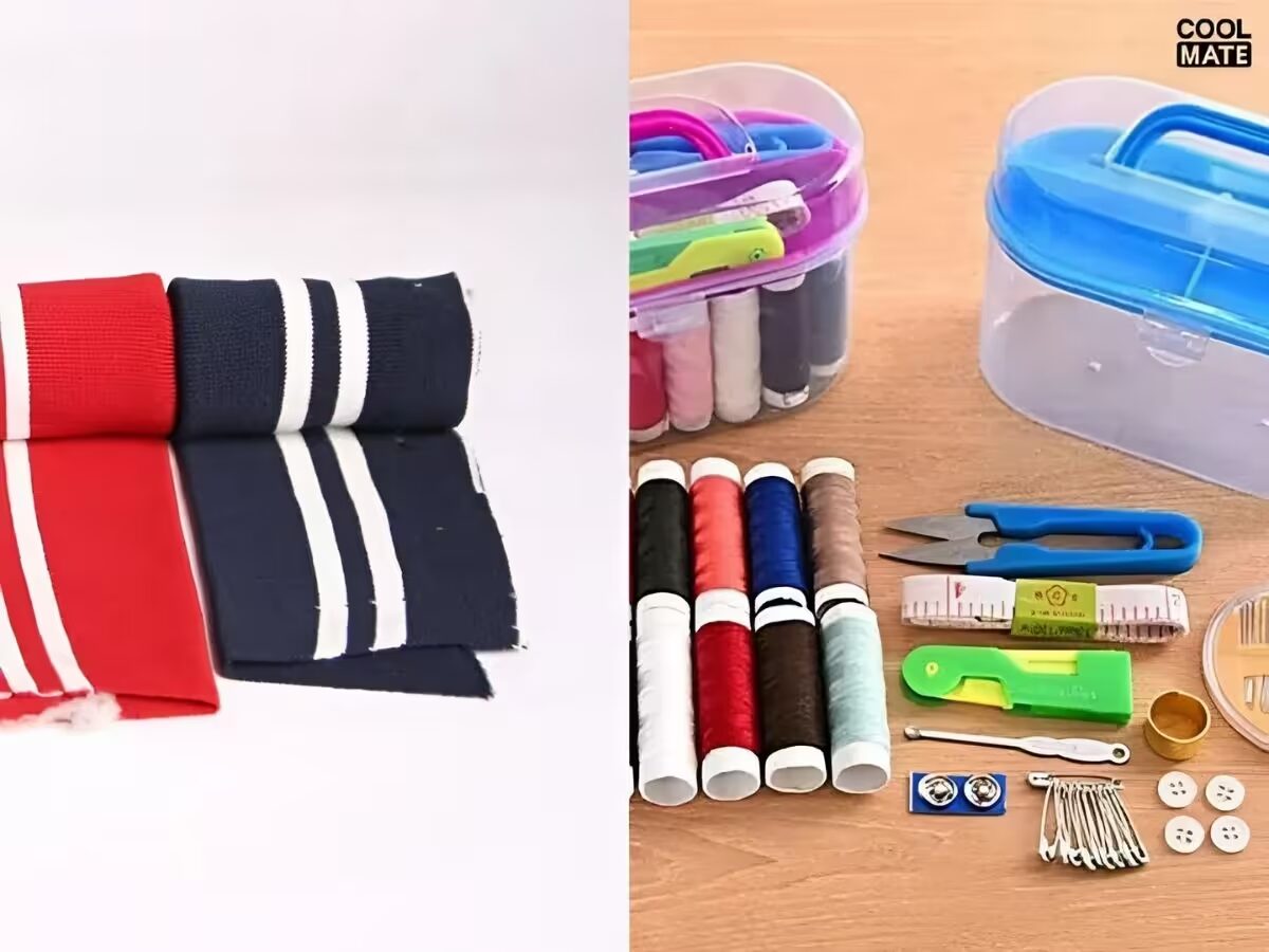 Chuẩn bị những thứ cần để may bo tay áo khoác