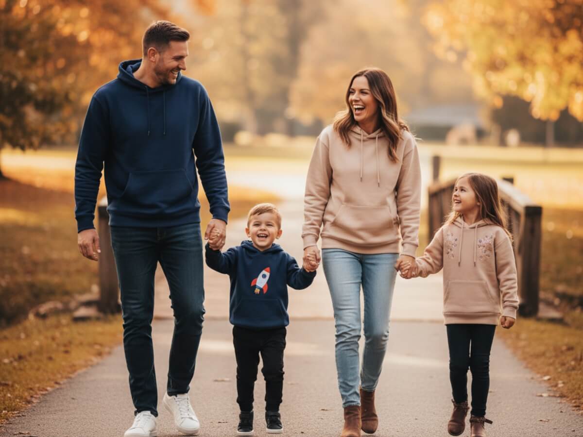 Áo hoodie gia đình 4 người