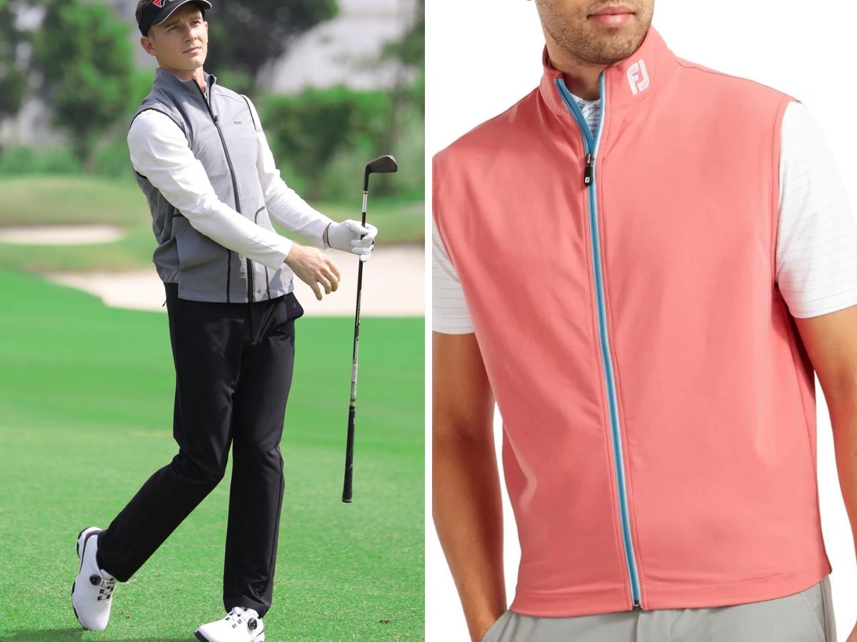 Linh hoạt, thoải mái cho cánh tay với áo gile golf nam