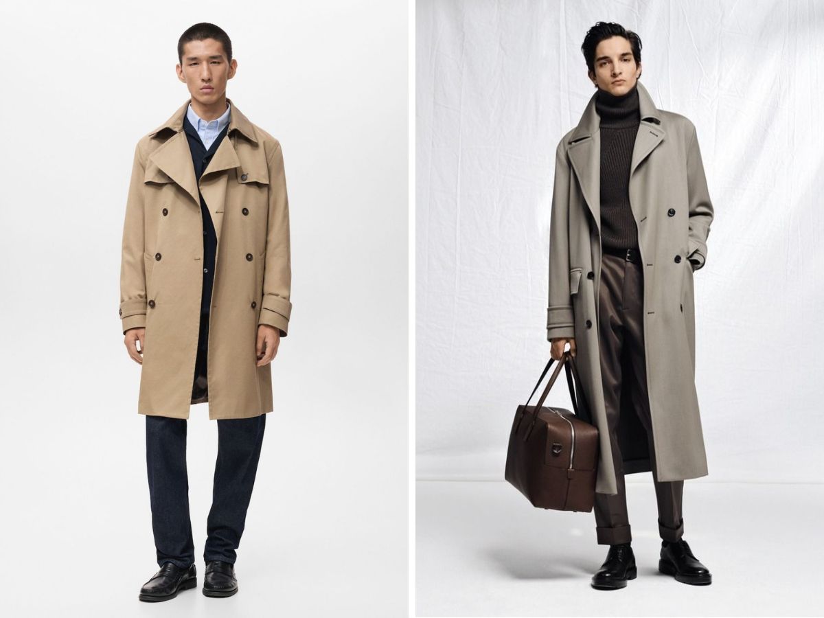 Trench coat cũng được chia theo dáng dài, ngắn khác nhau