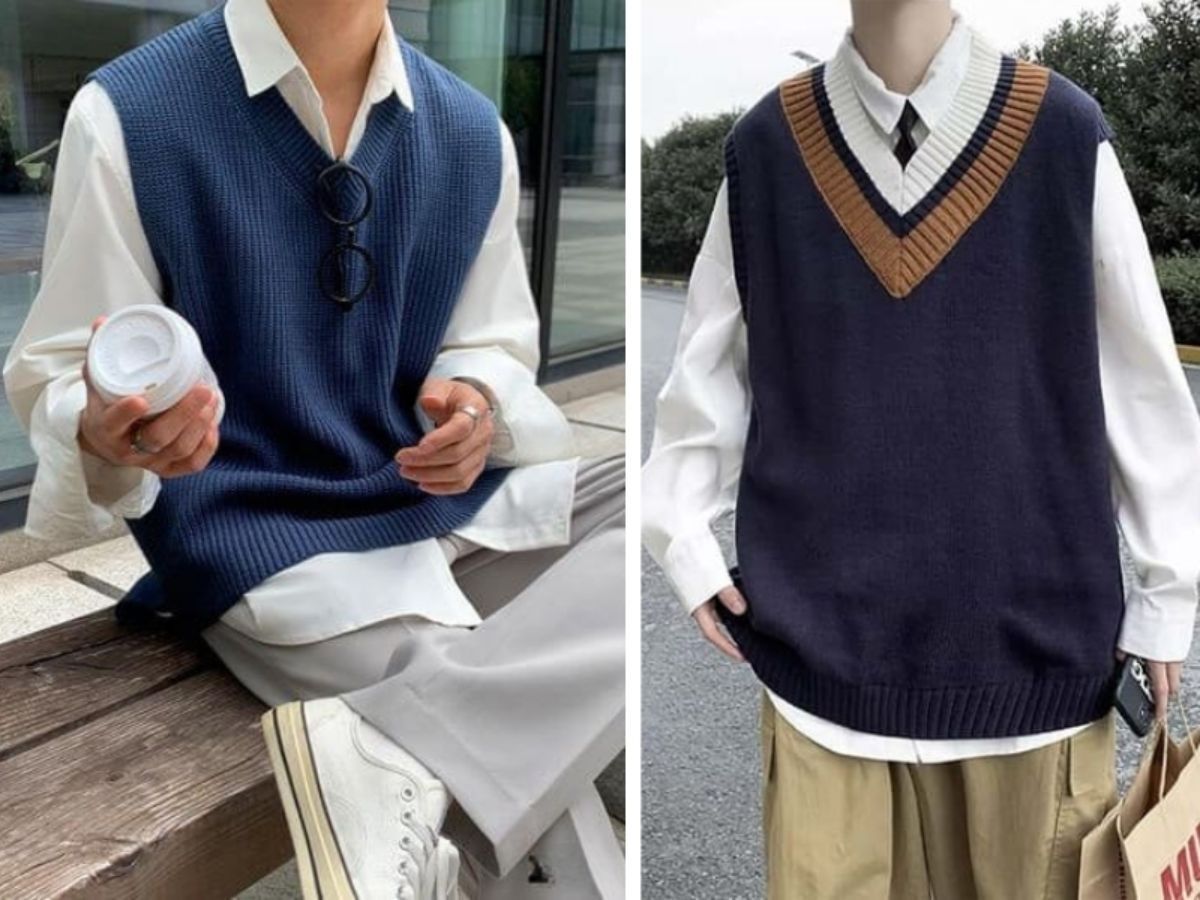 Áo Len Mỏng Hoặc Gile Kết Hợp Với Sơ Mi Nâng Tầm Phong Cách