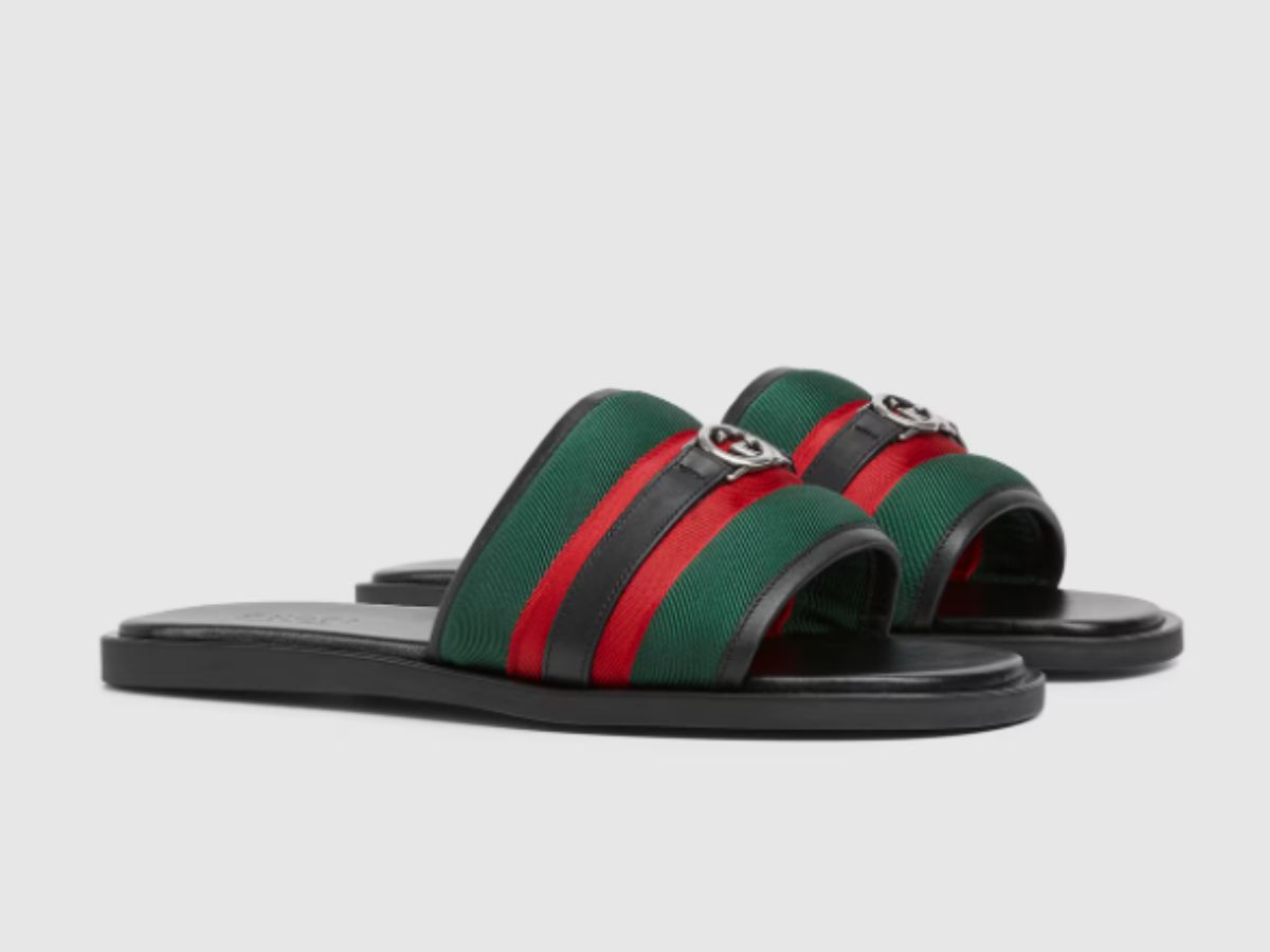 Dép Gucci quai ngang da cũng là lựa chọn ổn áp cho anh em